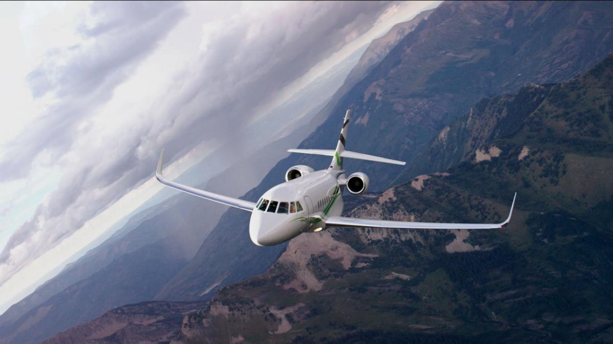 Dassault Falcon 2000S heavy jet view 1 for Dallas charter