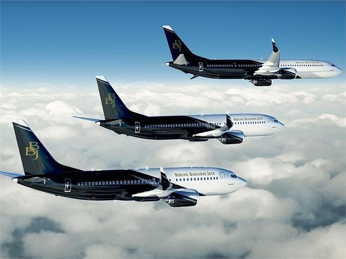 Boeing Business Jet (BBJ) vip airliner view 2 for Dallas charter