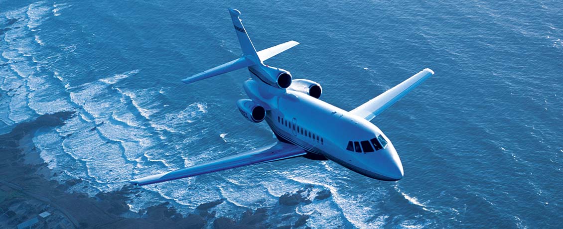 Dassault Falcon 900EX heavy jet view 1 for Dallas charter