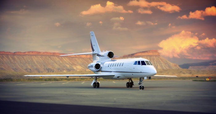 Falcon 50 super midsize jet view 1 for Dallas charter