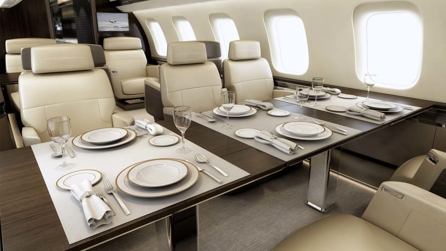 Bombardier Global 7500 long range jet view 2 for Dallas charter