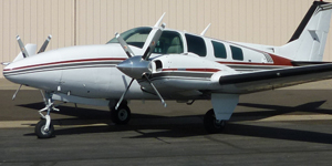 Beech Baron 58 piston view 1 for Dallas charter