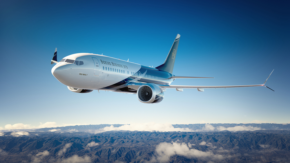 Boeing Business Jet (BBJ) vip airliner view 1 for Dallas charter